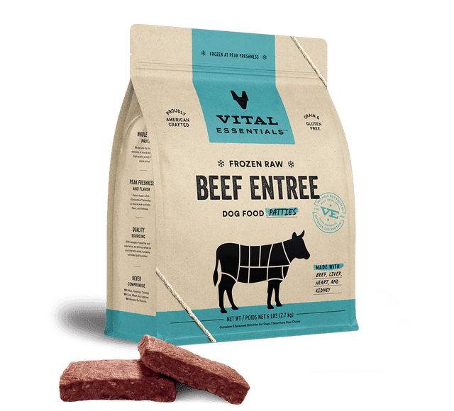 Frozen Beef Entree Dog Food Patties